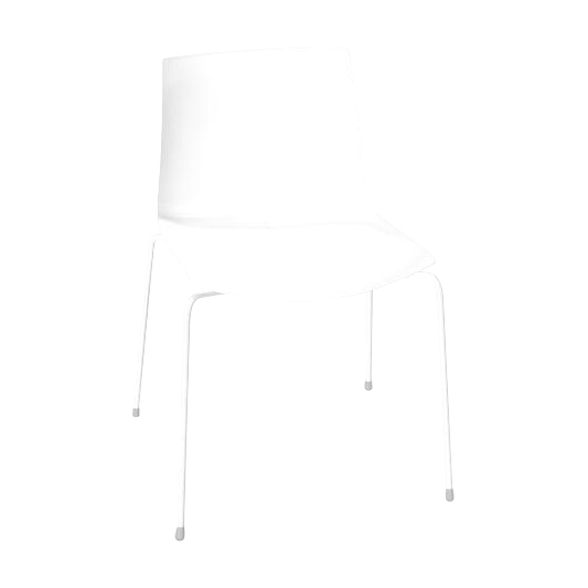 Arper - Catifa 46 0251 Stuhl einfarbig Gestell weiß - weiß/Außenschale glänzend/innen matt/Gestell weiß matt V12 von Arper