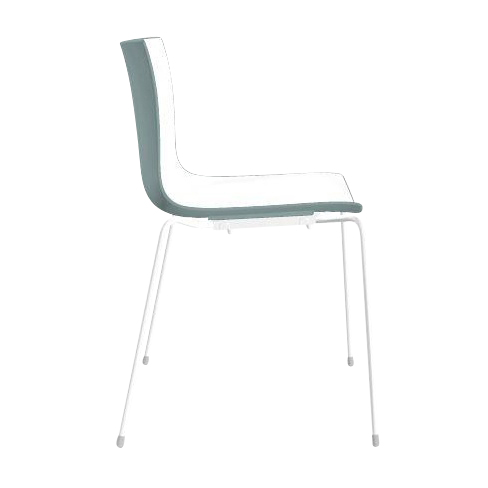 Arper - Catifa 46 0251 Stuhl zweifarbig Gestell weiß - weiß/petrol/Außenschale glänzend/innen matt/Gestell weiß matt V12 von Arper