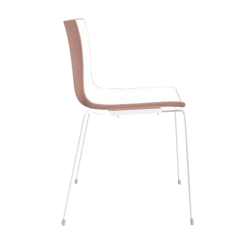 Arper - Catifa 46 0251 Stuhl zweifarbig Gestell weiß - weiß/rosé/Außenschale glänzend/innen matt/Gestell weiß matt V12 von Arper