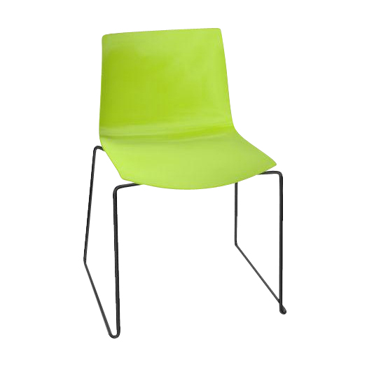 Arper - Catifa 46 0278 Stuhl einfarbig Kufe schwarz - grün/Außenschale glänzend/innen matt/Gestell schwarz matt V39/neue Farbe von Arper