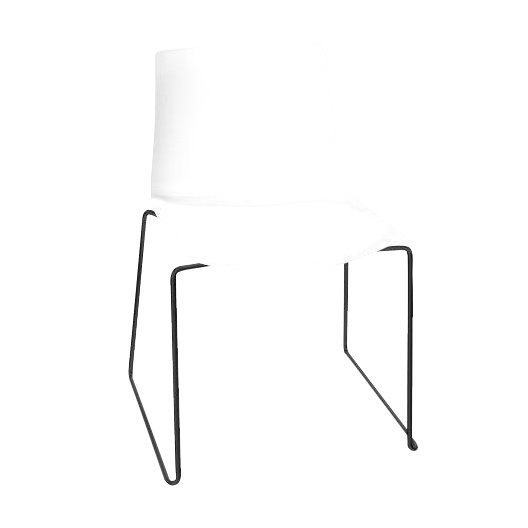 Arper - Catifa 46 0278 Stuhl einfarbig Kufe schwarz - weiß/Außenschale glänzend/innen matt/Gestell schwarz matt V39 von Arper