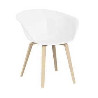Arper - Duna 02 4203 Stuhl mit Holzgestell - weiß/Gestell Eiche von Arper