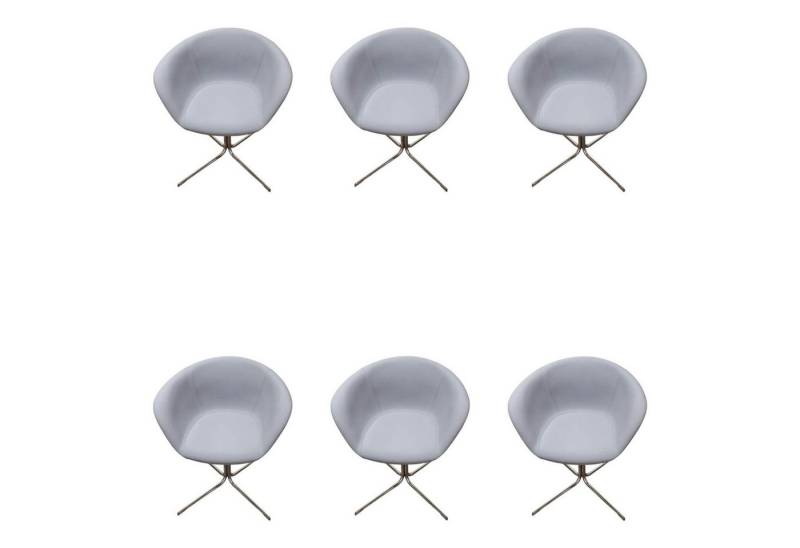 Arper Essgruppe 6er-Set Armlehnstuhl Duna 02 Kunstleder Valencia Spradling von Arper