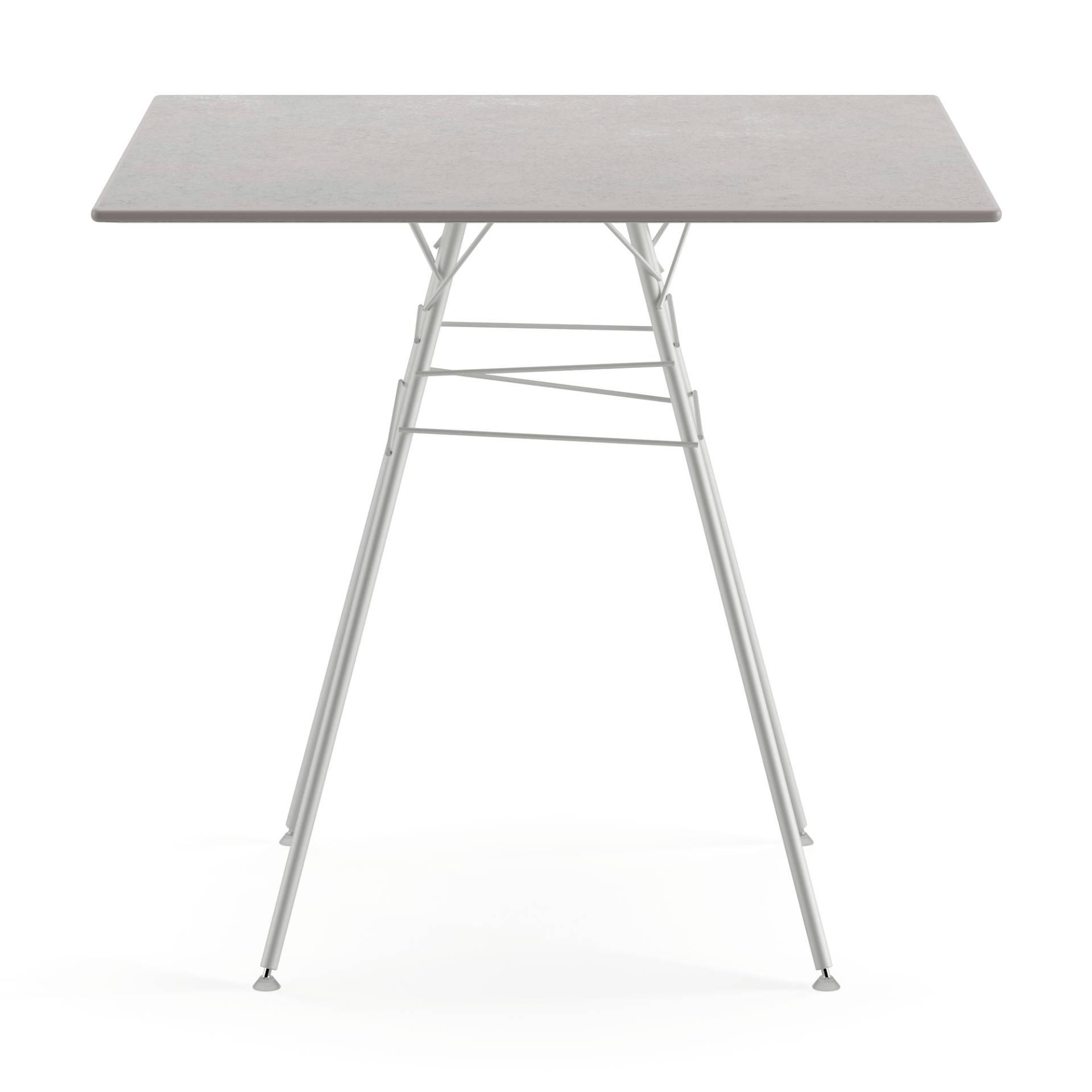 Arper - Leaf Gartentisch quadratisch - grau/Gestell mattweiß/lackiert/Tischplatte aus MDF hydrophob/H x L x B: 74 x 79 x 79cm von Arper
