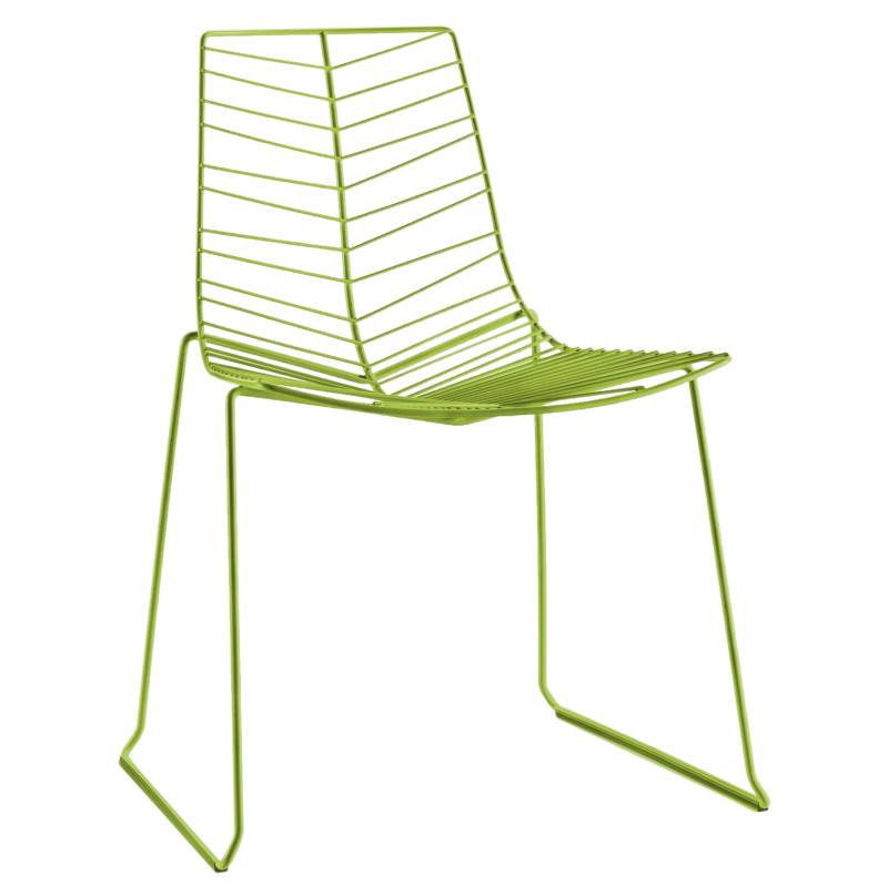 Arper - Leaf Stuhl stapelbar - grün/Stahl/BxHxT 62,5x83x56cm von Arper