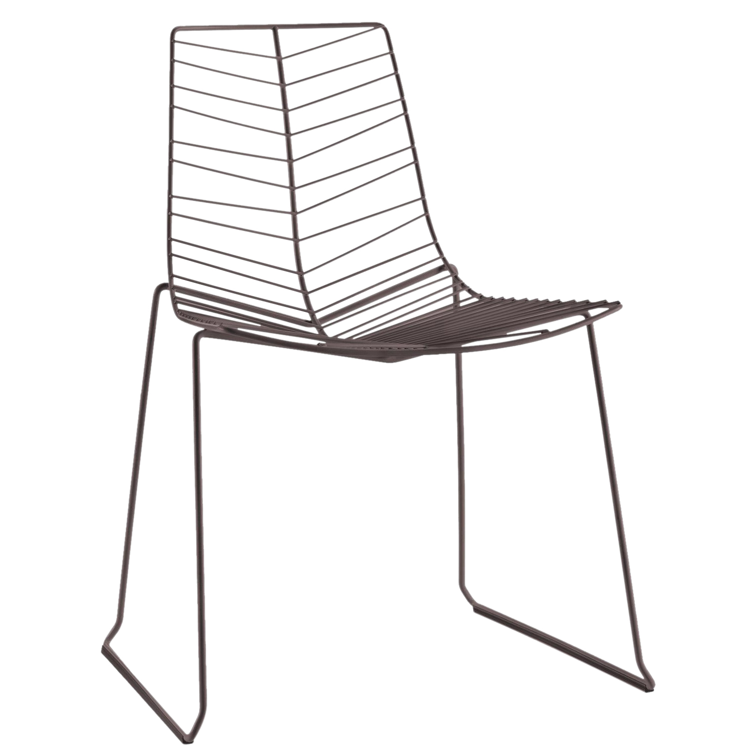Arper - Leaf Stuhl stapelbar - mokka/Stahl/BxHxT 62,5x83x56cm von Arper