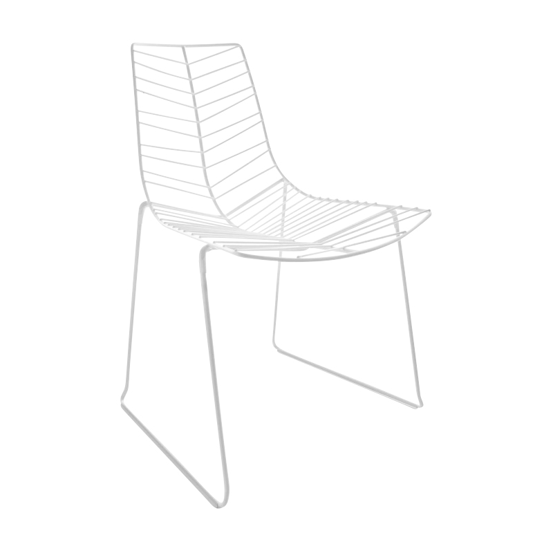 Arper - Leaf Stuhl stapelbar - weiß/Stahl/BxHxT 62,5x83x56cm von Arper