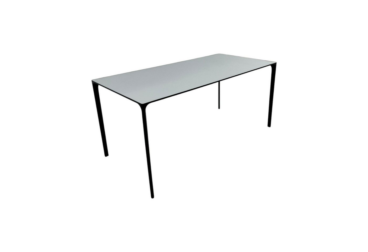 Arper Schreibtisch Tisch Nuur Platte Laminat Fenix F01 Weiß Gestell Aluminium Matt von Arper