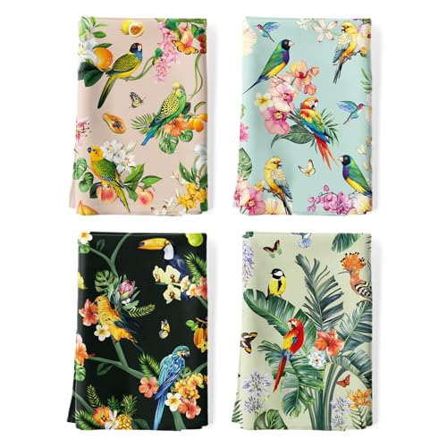 Arquiel 4er Set Geschirrtücher Küchentücher Tropische Pflanzen Blumen Vögel Dekorative 100% Baumwolle, 48 x 70 cm, Trockentücher Saugstarke Geschenk, Küche Dekoration Arquiel 4er Set Geschirrtücher Küchentücher Tropische Pflanzen Blumen Vögel Dekorative 100% Baumwolle, 48 x 70 cm, Trockentücher Saugstarke Geschenk, Küche Dekoration von Arquiel