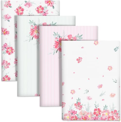 Arquiel Küchentücher Baumwolle 4 Stück, Geschirrtücher 100% Baumwolle Pinke Blume Küchenhandtuch Set Multi-Purpose Hochwertige Küche Trockentuch Bar Handtücher 48 x 70CM von Arquiel