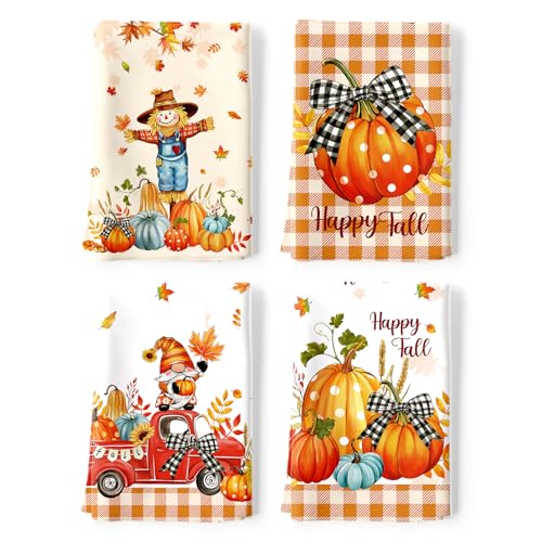 Arquiel Kürbis Vogelscheuche Geschirrtücher 4 Stück, Herbst Küchentücher Dekorative 100% Baumwolle Trockentücher Thanksgiving Saugstarke Geschenk für den Urlaub Einweihungsfeier 48 cm x 70 cm Arquiel Kürbis Vogelscheuche Geschirrtücher 4 Stück, Herbst Küchentücher Dekorative 100% Baumwolle Trockentücher Thanksgiving Saugstarke Geschenk für den Urlaub Einweihungsfeier 48 cm x 70 cm von Arquiel