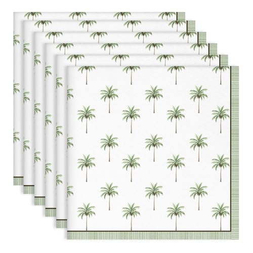Arquiel Servietten Palme 6er-Set, Stoffservietten 100% Baumwolle Weiches Hochwertige Wiederverwendbare Esstisch Servietten Perfekt für Hochzeiten Küche Haushalt Party(45×45cm) von Arquiel