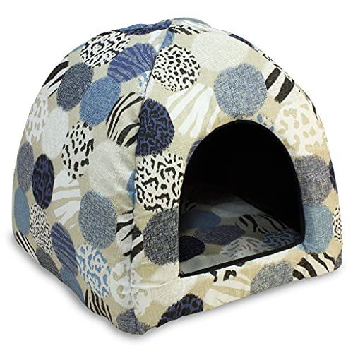 ARQUIVET Iglu Animal Textur 45 x 45 x 40 cm für Hunde - Dog Bed - Gepolstertes und bequemes Bett - waschbar - Haustierbetten - Hundebett von Arquivet