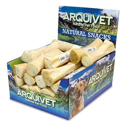 Arquivet Büffelknochen gefüllt mit Schaffett – 16 cm – 20 Stück – 4.600 g – natürlicher Snack für Hunde von Arquivet