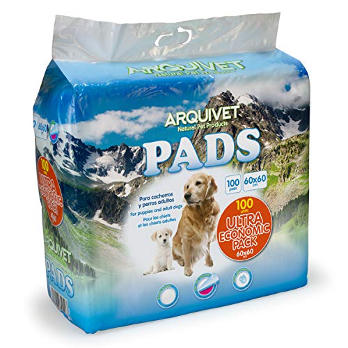Arquivet Pads 100 Einheiten für super saugfähige Hunde - Ultra Sparpack - Pädagogische Hygienische Soaker für Hunde - Einweg-Soakers, Hygiene-Matte für Hunde - 60 x 60 cm Arquivet Pads 100 Einheiten für super saugfähige Hunde - Ultra Sparpack - Pädagogische Hygienische Soaker für Hunde - Einweg-Soakers, Hygiene-Matte für Hunde - 60 x 60 cm von Arquivet