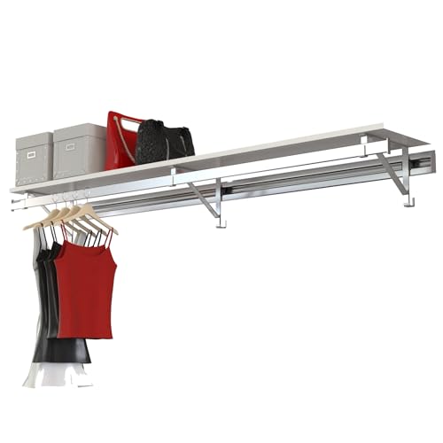 Arrange A Space Arrrange a Space RCMSY Best 172,7 cm Einzelregal/Hängestangen-Set, weißes Schranksystem von Arrange A Space