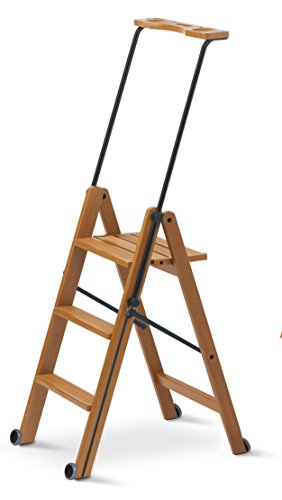 Arredamenti Italia Leiter 170/3 TUSCANIA; Holz - 3 Stufen - zusammenklappbar - mit Sicherheitssystem - Farbe: Kirsche Holz AR-It il Cuore del Legno von Arredamenti Italia