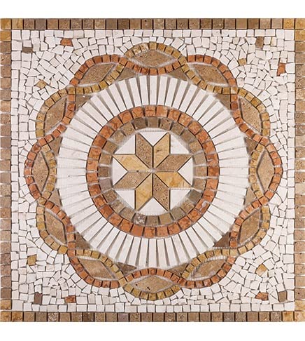 Arredobagno e Cucine Rosone Rosoni Mosaik aus Marmor, für Innen- und Außenbereich, gebogen, 66 x 66 cm von Arredobagno e Cucine