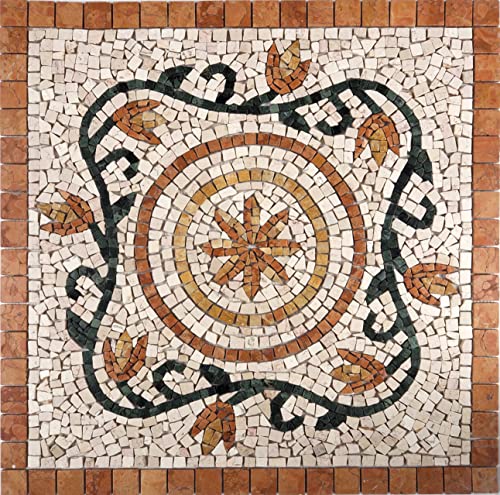 Rosette Rosoni Mosaik aus Marmor, für Innen- und Außenbereich, 66 A10, 66 x 66 cm von Arredobagno e Cucine