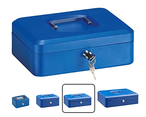 ARREGUI Elegant C9235 Geldkassette aus Stahl | Geldbox | 25 cm breit | Abschließbare Kasse mit Geldeinsatz | Geldkassette mit Schlüssel und Münzeinsatz/Geldeinsatz | Geldkasse | blau von ARREGUI