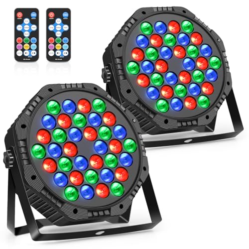 LED Par Strahler Bühnenlicht Partylicht RGB Discolicht Scheinwerfer Beleuchtung Moving Head für Stage DJ Party Halloween Weihnachten, 2er Set LED Par Strahler Bühnenlicht Partylicht RGB Discolicht Scheinwerfer Beleuchtung Moving Head für Stage DJ Party Halloween Weihnachten, 2er Set von Arrinew