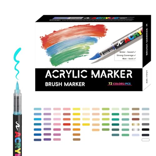 Arroopu Acrylmarker | Weiche Pinselspitze Marker Zum Ausmalen Und Kreativprojekte,Ausblutsicheres Kunsthandwerk Set Für Stein Stoff Holz Glas Keramik Oberflächen Arroopu Acrylmarker | Weiche Pinselspitze Marker Zum Ausmalen Und Kreativprojekte,Ausblutsicheres Kunsthandwerk Set Für Stein Stoff Holz Glas Keramik Oberflächen von Arroopu