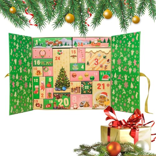 Arroopu Adventskalender Box Leer, 24-Tägige 2025 Weihnachtsbox Leer Für Erwachsene, Handgefertigte Festtags-Für Schreibtisch Fensterbank Tisch Süßigkeiten Kinder Fest von Arroopu
