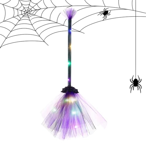 Arroopu Halloween Hexenbesen, LED Beleuchteter Hexenbesen Raumdekoration, Cosplay Zubehör Halloween Deko Für Garten Terrasse Haustür Festliche Dekoration Für Mädchen Und Arroopu Halloween Hexenbesen, LED Beleuchteter Hexenbesen Raumdekoration, Cosplay Zubehör Halloween Deko Für Garten Terrasse Haustür Festliche Dekoration Für Mädchen Und von Arroopu