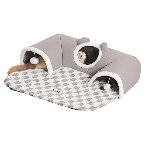 Arroopu Haustier Tunnel | Kätzchen Bett Tunnel Für Wohnungskatzen - Schlafmatte Haustierzubehör Nest für Katzen Welpen Kleintiere Wohnzimmer Deko Winter Sommer von Arroopu