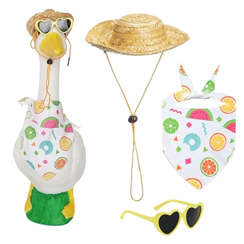 Arroopu Hofgans Outfits,Süße Garten Gänse Hüte - Strandurlaub Stil Niedliche Tierfiguren Strohhut Sonnenbrille Für Wohnaccessoires Arroopu Hofgans Outfits,Süße Garten Gänse Hüte - Strandurlaub Stil Niedliche Tierfiguren Strohhut Sonnenbrille Für Wohnaccessoires von Arroopu