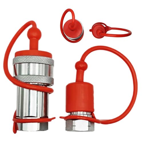 Arroopu Hydraulische Schnellkupplungen | Hydraulikanschlüsse Mit Staubschutzkappe Und Kugelhahn - Leckagesicher Hydrauliksystem Aus Kohlenstahl Für Landmaschinen Hochdruckanwendungen von Arroopu