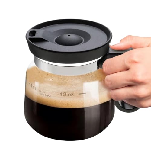 Arroopu Klare Kaffeetasse - 473ml Glaskaffeebecher Reisebecher | Trinkgefäß Behälter für Latte Tee Milch Heiß Kalt Cappuccino Saft Zuhause Reisen Camping Picknick Party von Arroopu