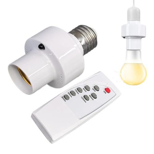 Arroopu Lampenfassung - E27 Fassung Mit Fernbedienung - Mit Drahtloser Timer-Funktion Für Lampenhalter In Heimautomation, Für Deckenleuchten, Und Verwendung In Kleiderschrank, Schlafzimmer, von Arroopu
