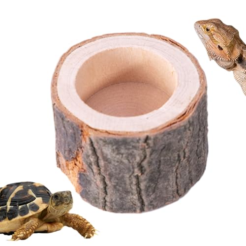 Arroopu Schildkröten Wasserschale, Echsen & Schildkröten Wassernapf, Holzoptik Napf Für Innenterrarien Wohnraum Aquarien Zoofachhandel Schlangen Frösche Echsen Geckos von Arroopu