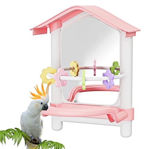 Arroopu Sittich Spielzeug - Vogelsitz Mit Spiegel | Haustierzubehör Für Drinnen Draußen Garten Fenster Balkone Kakadus Arroopu Sittich Spielzeug - Vogelsitz Mit Spiegel | Haustierzubehör Für Drinnen Draußen Garten Fenster Balkone Kakadus von Arroopu