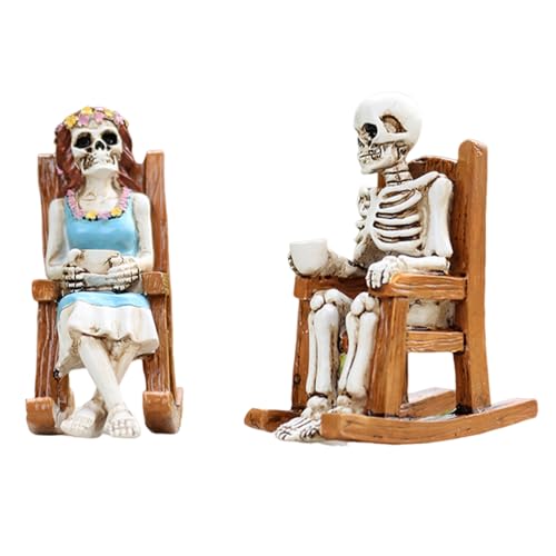 Arroopu Skelett Paar Deko | Schaukelstuhl Skelett Paar Figuren,Schaurige Tischdekoration Für Party Tisch Deko Wohnzimmer Schlafzimmer Arroopu Skelett Paar Deko | Schaukelstuhl Skelett Paar Figuren,Schaurige Tischdekoration Für Party Tisch Deko Wohnzimmer Schlafzimmer von Arroopu