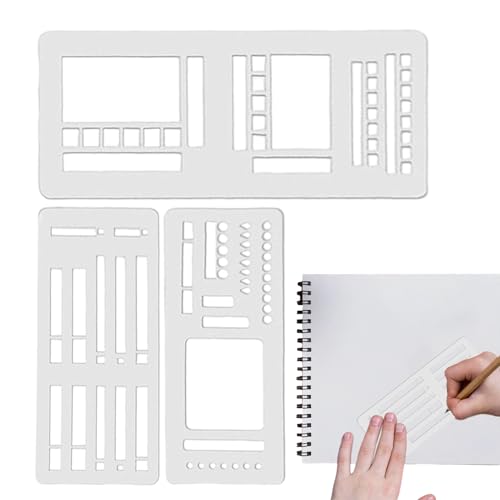 Handgefertigte flexible Aufzeichnungsvorlage, 3 Stück, Tagebuch-Planer-Schablonen-Set, flexible Zeichen- und Checklisten-Vorlagen, Zeichen- und Schriftvorlagen für Journaling, Kalender Handgefertigte flexible Aufzeichnungsvorlage, 3 Stück, Tagebuch-Planer-Schablonen-Set, flexible Zeichen- und Checklisten-Vorlagen, Zeichen- und Schriftvorlagen für Journaling, Kalender von Arroopu