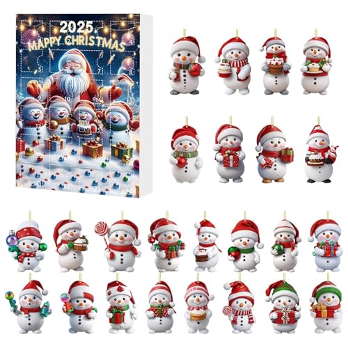Weihnachtsmann Adventskalender 2025, 24 Stück Acryl Weihnachtsmann Adventskalender, 24 Tage Pandas Ornamente Weihnachten Countdown Kalender, Weihnachten Sammlerstück Lustiges Santaman Set von Arroopu