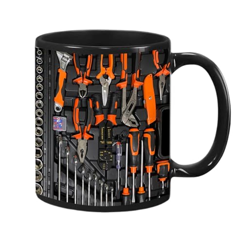 Arrovarp 350 Ml Mechaniker Werkzeugkasten Kaffeetasse, Mechaniker Kaffeetasse Für Männer | Mechaniker Tasse Schwarz, Kreative Mechaniker Werkzeugkasten Set Tasse von Arrovarp