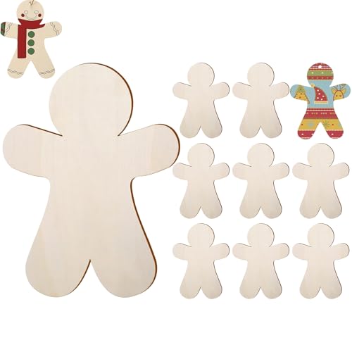 Arrovarp Lebkuchenmännchen aus Holz, zum Basteln, Weihnachtsbaumdekoration, leere Scheiben, zum Aufhängen, Basteln für Zuhause, Fenster, Wand, Reisen, Familie, Geburtstag, Hochzeit, Festival Arrovarp Lebkuchenmännchen aus Holz, zum Basteln, Weihnachtsbaumdekoration, leere Scheiben, zum Aufhängen, Basteln für Zuhause, Fenster, Wand, Reisen, Familie, Geburtstag, Hochzeit, Festival von Arrovarp