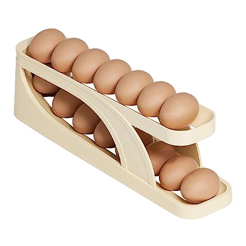 Arrovarp Platzsparende Eierablage, Automatisch Rollender Eierhalter, Zweistufiger Platzsparender Eierspender, Eierspender Für Schrank, Kühlschrank, Kühlschrank, Arbeitsplatte Arrovarp Platzsparende Eierablage, Automatisch Rollender Eierhalter, Zweistufiger Platzsparender Eierspender, Eierspender Für Schrank, Kühlschrank, Kühlschrank, Arbeitsplatte von Arrovarp