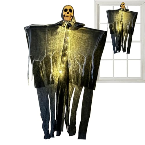 Arrovarp Skelett-Dekoration – gruselige Szene, Partygeschenke, beleuchtete Requisiten, schwimmendes Ornament mit Nebel für Garten, Maskerade, Bälle, Klassenzimmer, Wand, Karneval, Innenhöfe, Hof von Arrovarp