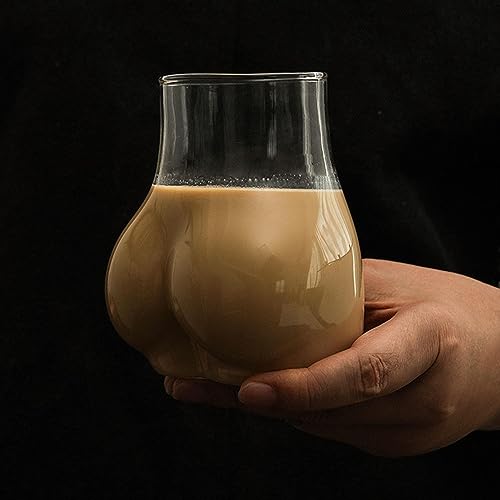450 ml Glas In Hinternform, Einzigartiges Glas Mit Hinternmotiv, Lustiges Glas In Hinternform, Scherzgeschenk, Humorvolles Hintern-Schnapsglas, Urkomisches Partygeschenk Für Bars, Cafés, Streichfeiern von Arrovarp