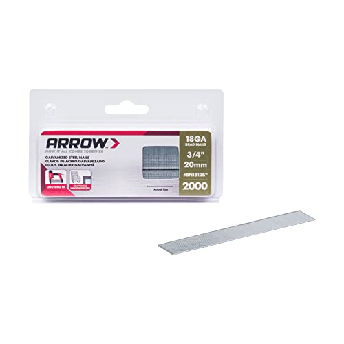 Arrow BN1812BCS Stahlnägel für Formen, Schränke, Rahmen, Zierleisten und Veredelung, sichere Verwendung mit elektrischen oder batteriebetriebenen Naglern, 1,9 cm, 2000 Stück Arrow BN1812BCS Stahlnägel für Formen, Schränke, Rahmen, Zierleisten und Veredelung, sichere Verwendung mit elektrischen oder batteriebetriebenen Naglern, 1,9 cm, 2000 Stück von Arrow