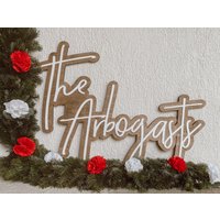 Nachname-Zeichen | Familienname Schild 3D Holz Hochzeit Namensschild Zeichen Cut Out Große Holzfigur von ArrowTownDesigns
