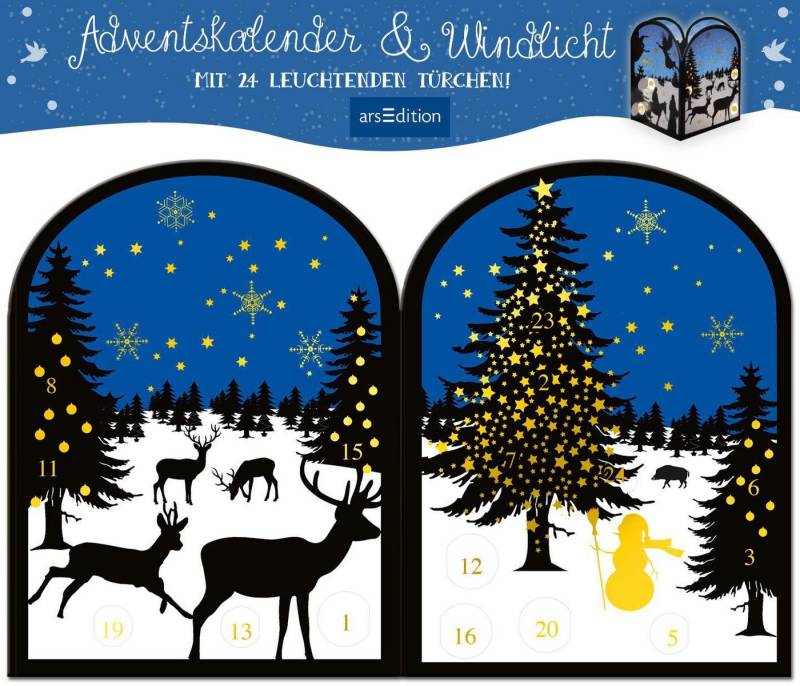 Ars Edition Adventskalender Teelichthäuschen Winternacht Ars Edition Adventskalender Teelichthäuschen Winternacht von Ars Edition