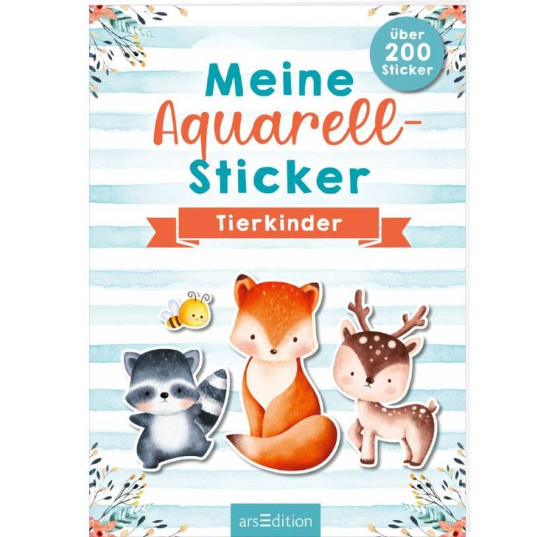Ars Edition Sticker Meine Aquarell-Sticker - Tierkinder - über 200 Sticker von Ars Edition