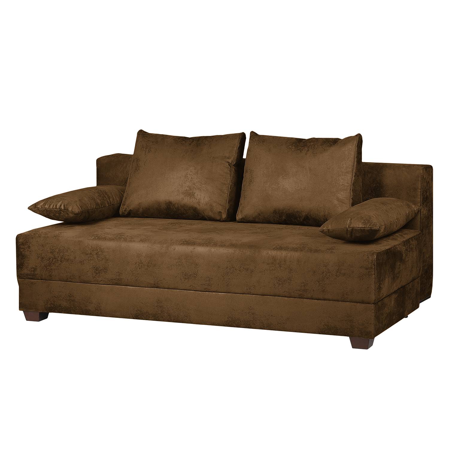 Ars Natura Boxspring-Schlafsofa Dingo Braun Microfaser 202x85x110 cm mit Schlaffunktion und Bettkasten von Ars Natura