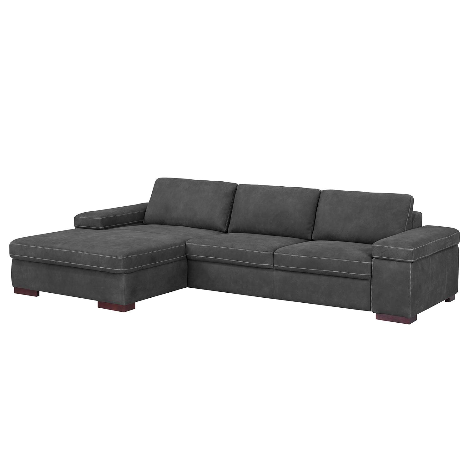 Ars Natura Ecksofa Maine Dunkelgrau Echtleder 303x80x177 cm von Ars Natura