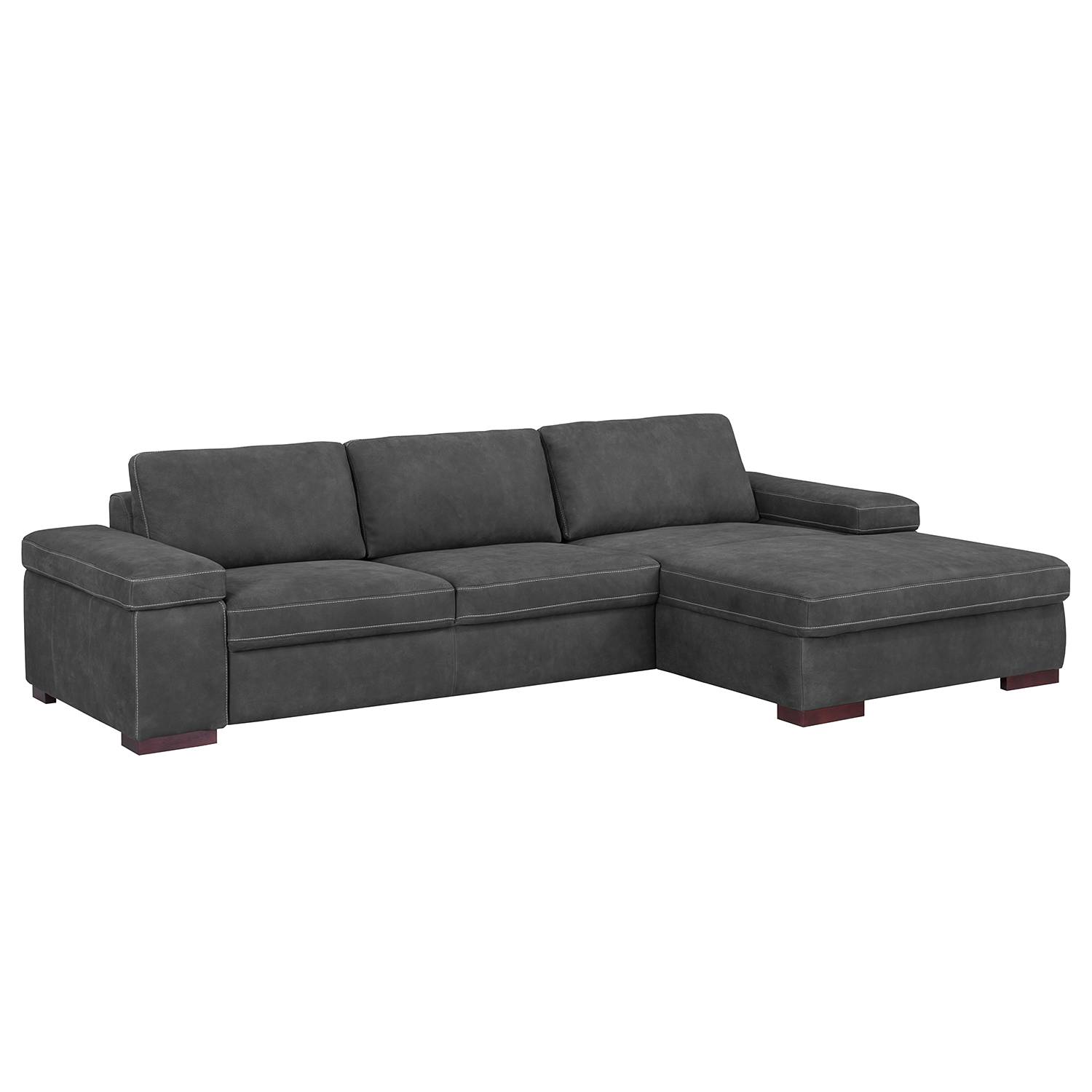 Ars Natura Ecksofa Maine Dunkelgrau Echtleder 303x80x177 cm von Ars Natura